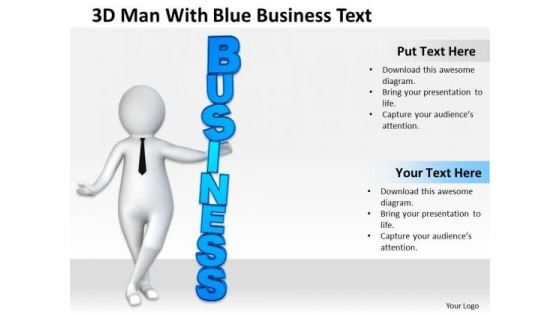 Men At Work Business As Usual Blue Text PowerPoint Templates Ppt Backgrounds For Slides