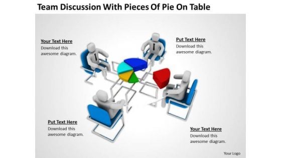 Men At Work Business As Usual Of Pie On Table PowerPoint Templates Ppt Backgrounds For Slides