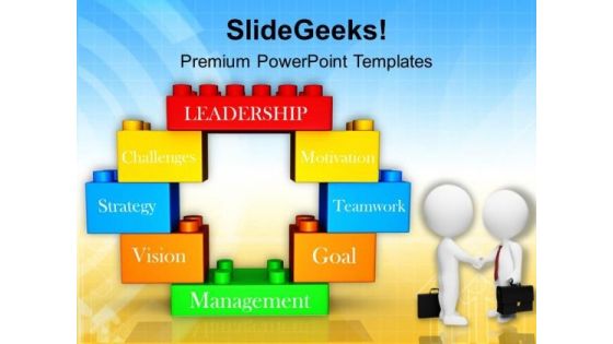 Men Doing Business Deal Lego Blocks PowerPoint Templates Ppt Backgrounds For Slides 0313