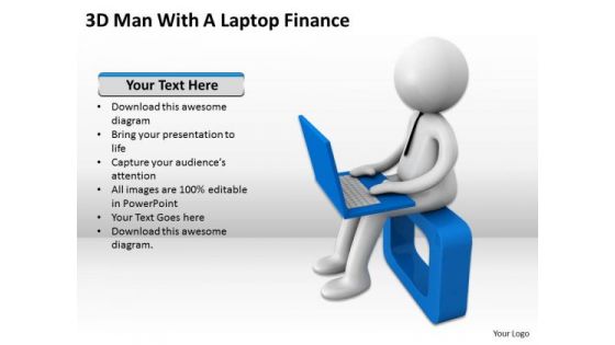 Men In Business 3d Man With Laptop Finance PowerPoint Templates Ppt Backgrounds For Slides