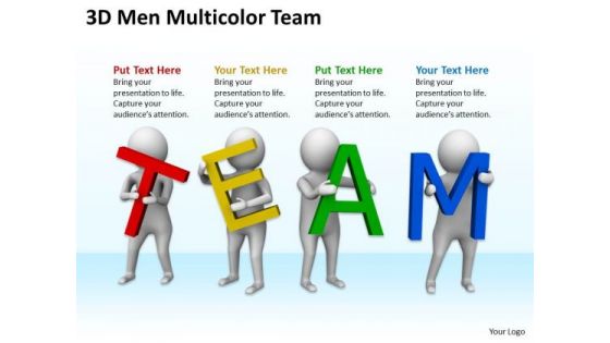 Men In Business 3d Multicolor Team PowerPoint Templates Ppt Backgrounds For Slides