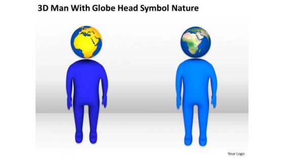 Men In Business Man With Globe Head Symbol Nature PowerPoint Templates Ppt Backgrounds For Slides