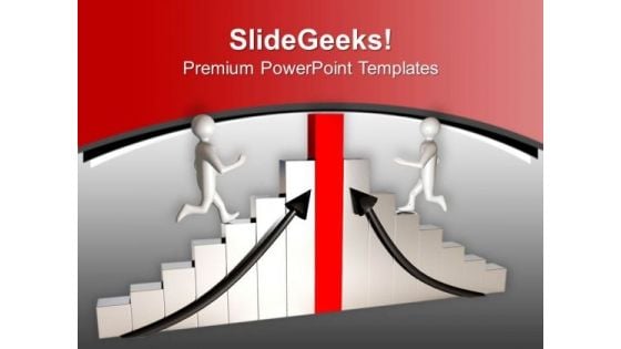 Men Running On Graph To Achieve Success PowerPoint Templates Ppt Backgrounds For Slides 0213 Men Running On Graph To Achieve Success PowerPoint Templates Ppt Backgrounds For Slides 0213