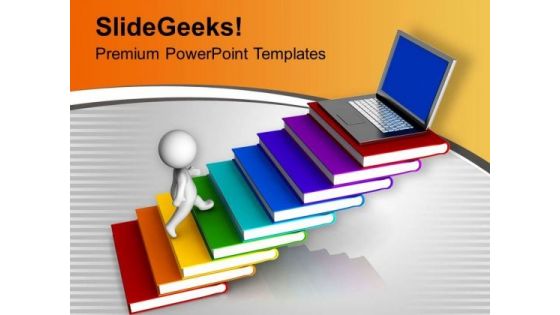 Men With Book And Laptop Education PowerPoint Templates Ppt Backgrounds For Slides 0213