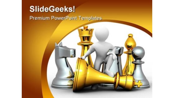 Men With Chess Game PowerPoint Templates And PowerPoint Backgrounds 0311