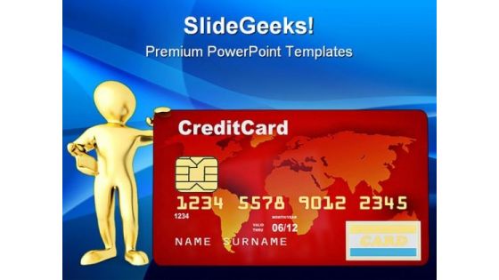 Men With Credit Card Finance PowerPoint Themes And PowerPoint Slides 0411