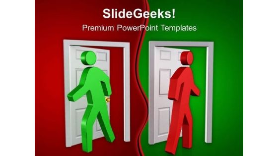 Men With Open Doors PowerPoint Templates Ppt Backgrounds For Slides 0713