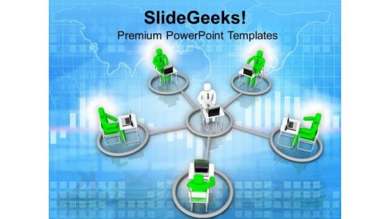 Men Working In A Network PowerPoint Templates Ppt Backgrounds For Slides 0713