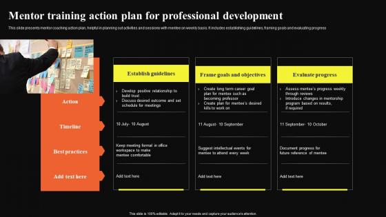 Mentor Training Action Plan For Professional Development Mockup Pdf