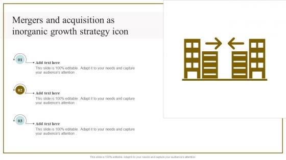 Mergers And Acquisition As Inorganic Growth Strategy Icon Icons Pdf