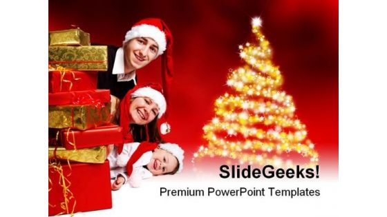 Merry Christmas01 Festival PowerPoint Background And Template 1210