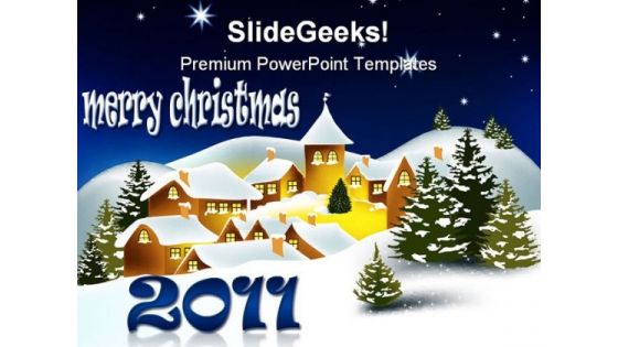 Merry Christmas01 Festival PowerPoint Template 1010