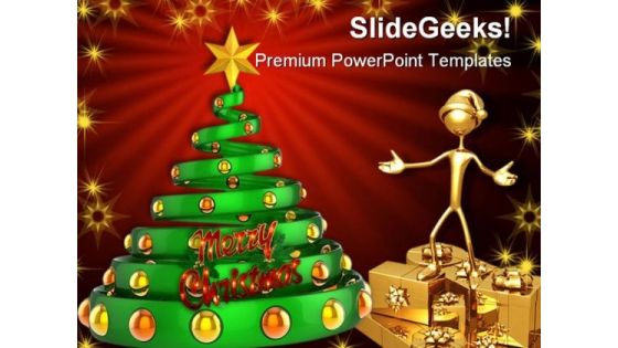 Merry Christmas Festival PowerPoint Backgrounds And Templates 0111