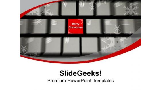 Merry Christmas On Keyboard PowerPoint Templates Ppt Backgrounds For Slides 0113