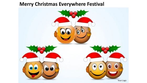 Merry Christmas Smileys Festival Lord Joy PowerPoint Slides