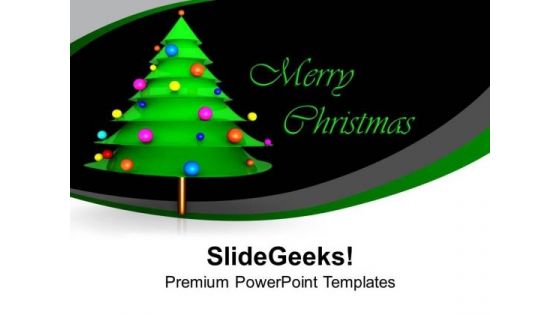 Merry Christmas Tree Festival Celebration PowerPoint Templates Ppt Backgrounds For Slides 0113