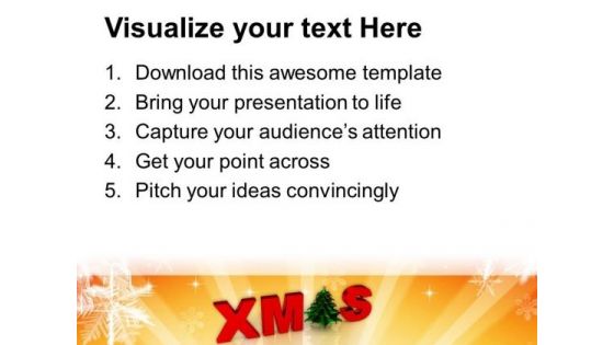 Merry Christmas With Decorative Tree Holiday PowerPoint Templates Ppt Background For Slides 1112