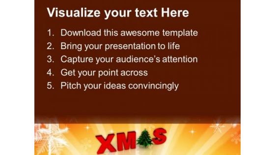 Merry Christmas With Decorative Tree Holiday PowerPoint Templates Ppt Background For Slides 1112
