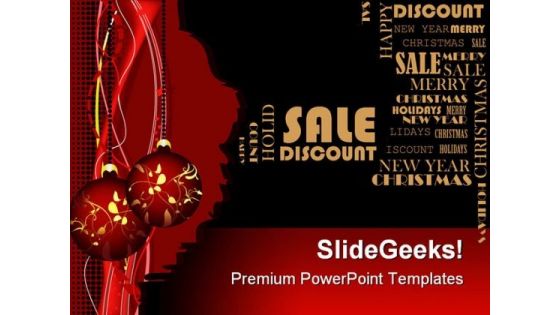 Merry Christmas With Discount Sales PowerPoint Themes And PowerPoint Slides 0711
