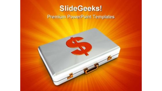 Metal Case With Dollar Symbol PowerPoint Templates And PowerPoint Backgrounds 0211