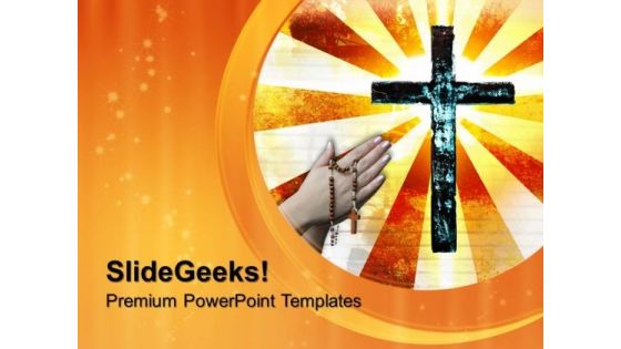 Metal Cross Christian PowerPoint Templates And PowerPoint Themes 0712