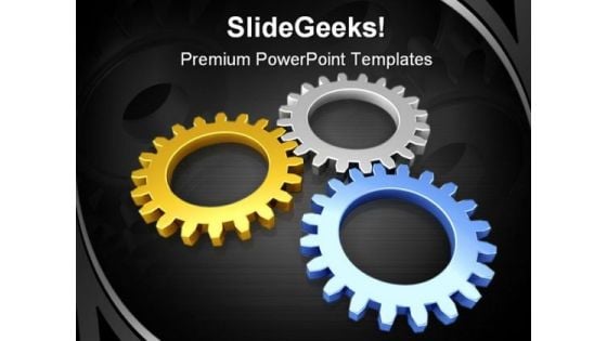 Metalic Gears Industrial PowerPoint Templates And PowerPoint Backgrounds 0511