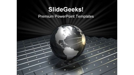 Metallic Globe Global PowerPoint Themes And PowerPoint Slides 0711