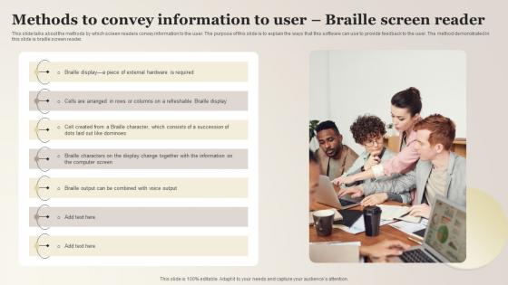 Methods To Convey Information To User Braille Screen Reader Accessible Website Brochure Pdf