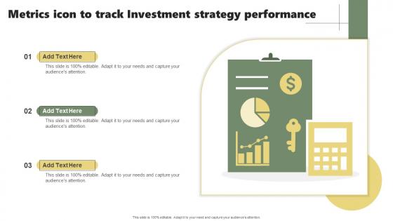 Metrics Icon To Track Investment Strategy Performance Background Pdf