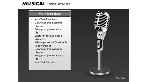 Microphone PowerPoint Template Ppt Slide With Microphone Microphone PowerPoint Template Ppt Slide With Microphone