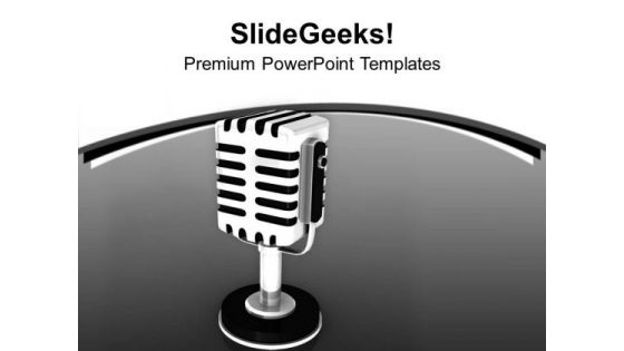 Microphones For Communication PowerPoint Templates Ppt Backgrounds For Slides 0413
