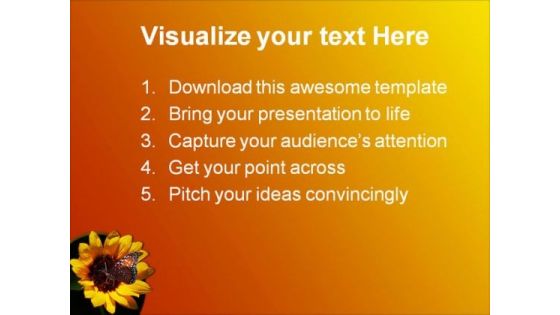 Miniature Sunflower Beauty PowerPoint Themes And PowerPoint Slides 0211