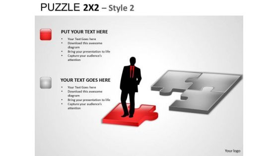 Missing Piece Puzzle 2x2 2 PowerPoint Slides And Ppt Diagram Templates