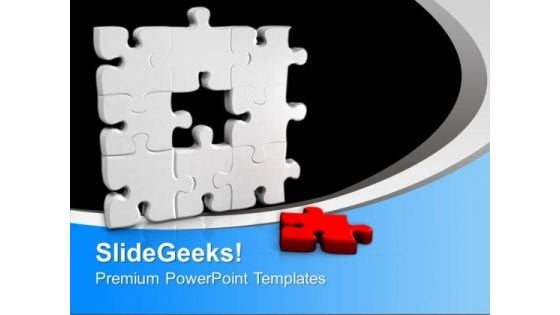 Missing Red Puzzle To Make Solution PowerPoint Templates Ppt Backgrounds For Slides 0313 Missing Red Puzzle To Make Solution PowerPoint Templates Ppt Backgrounds For Slides 0313