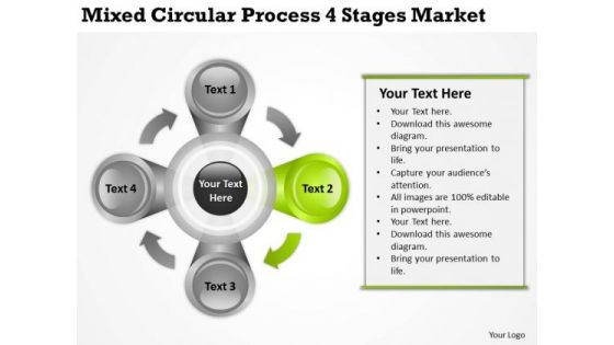 Mixed Circular Process 4 Stages Market Ppt How To Design Business Plan PowerPoint Slides