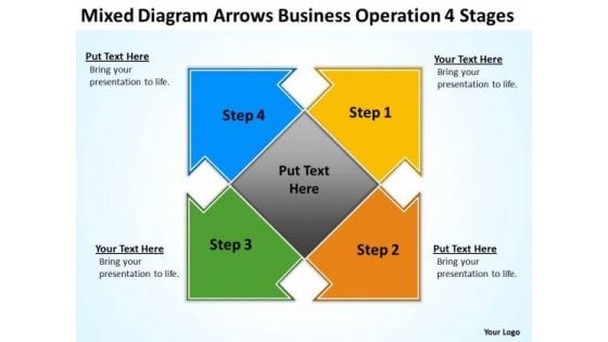 Mixed Diagram Arrows Business Operation 4 Stages Ppt My Plan PowerPoint Templates