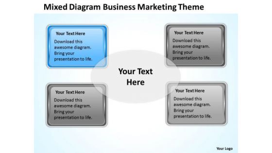 Mixed Diagram Business Marketing Theme Ppt Sample Plans PowerPoint Slides