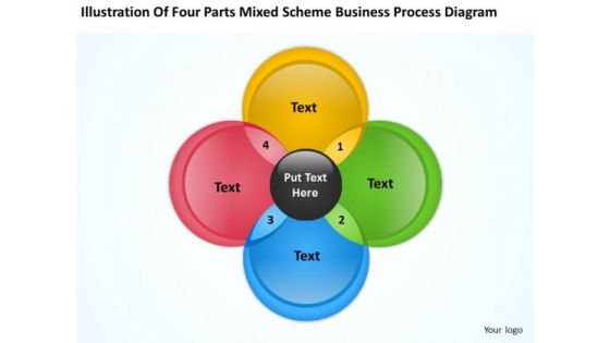 Mixed Scheme Business Process Diagram Creating Plan Step By PowerPoint Templates