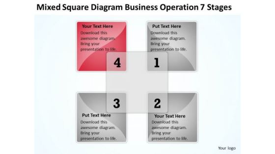 Mixed Square Diagram Business Operation 7 Stages Ppt What Is Plan PowerPoint Templates