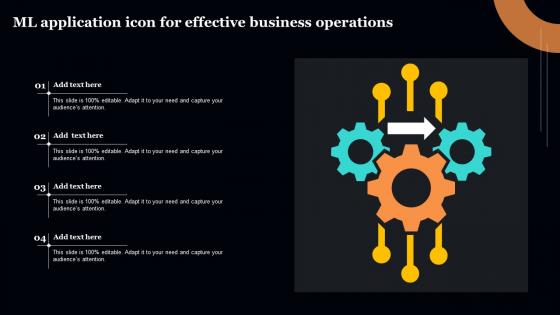 ML Application Icon For Effective Business Operations Pictures Pdf