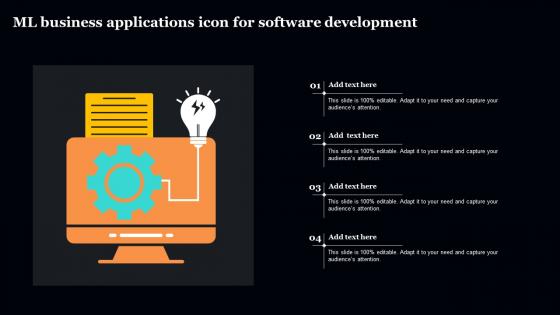 ML Business Applications Icon For Software Development Inspiration Pdf