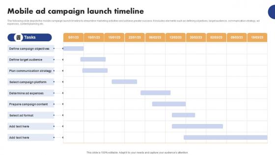 Mobile Ad Campaign Launch Strategy Mobile Ad Campaign Launch Timeline Designs Pdf