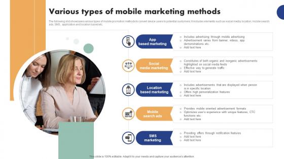 Mobile Ad Campaign Launch Strategy Various Types Of Mobile Marketing Methods Download Pdf