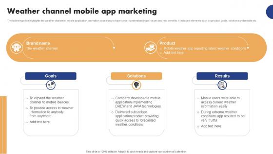 Mobile Ad Campaign Launch Strategy Weather Channel Mobile App Marketing Professional Pdf