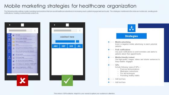 Mobile Marketing Strategies For Healthcare Organization Healthcare Promotion Brochure Pdf