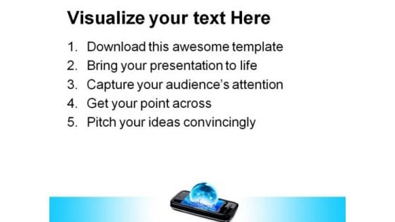 Mobile Phone Global Communication PowerPoint Templates And PowerPoint Backgrounds 0711