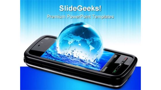 Mobile Phone Global Communication PowerPoint Themes And PowerPoint Slides 0711