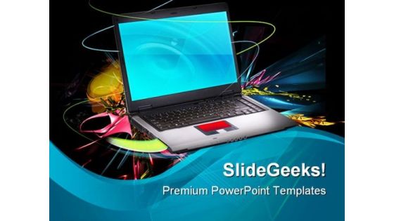 Modern And Stylish Notebook Computer PowerPoint Templates And PowerPoint Backgrounds 0411