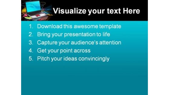 Modern And Stylish Notebook Computer PowerPoint Themes And PowerPoint Slides 0411