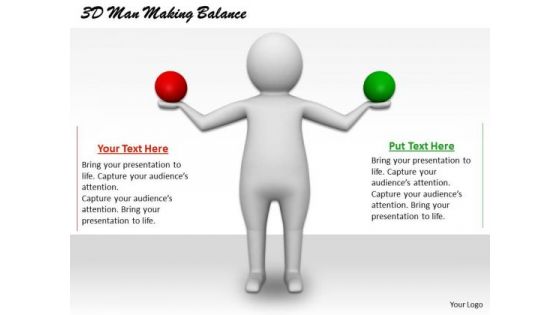 Modern Marketing Concepts 3d Man Making Balance Business Statement